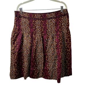 Eddie Bauer Cotton A Line Skirt Womens Size 12 Tall NWOT Lined Brown Purple